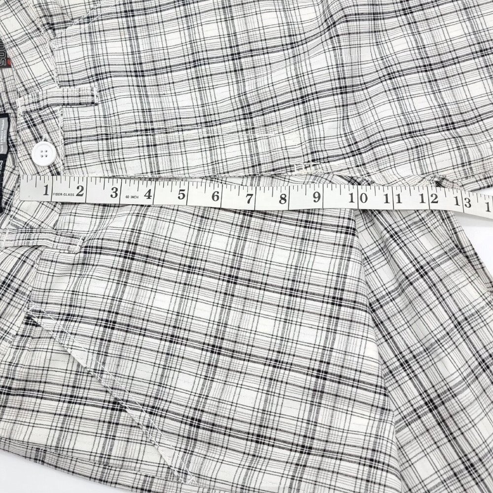 South Pole Junior Girls 16 Bermuda Shorts Black Woven Plaid White Silver Golf - Picture 10 of 13